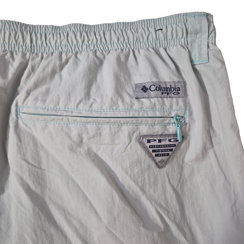 Columbia PFG Water Shorts Men XXL Pale Green Omni-Shade Fishing Nylon Mesh Lined